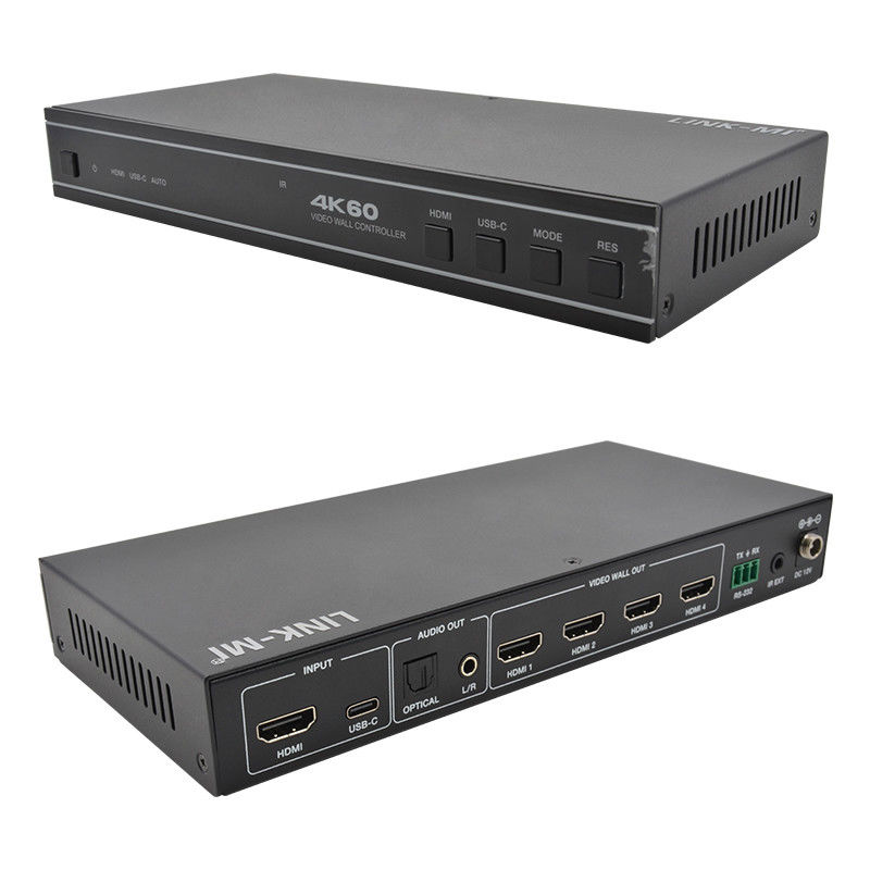 Удобный для пользователя 1X4 HDMI видеостенный контроллер с поддержкой USB-C Input Audio и RS232