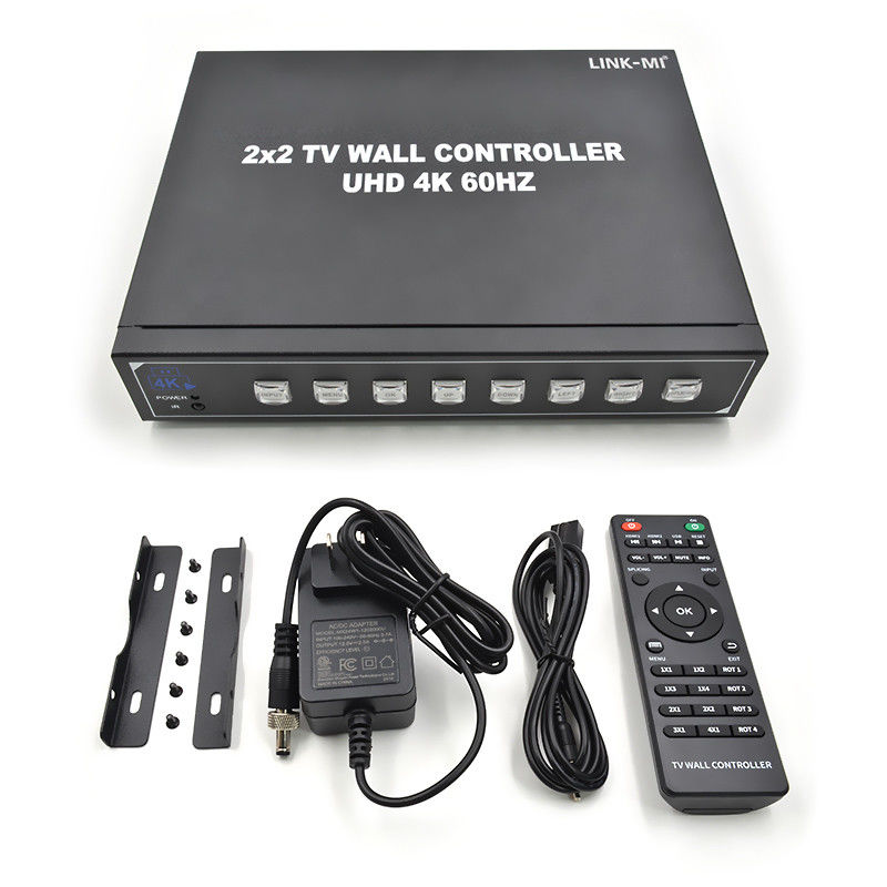 4K60 2x2 видеостенный контроллер для 4 телевизоров с сплицером Поддержка 1x2 1x3 1x4 4x1 3x1 2x1 UHD TV Wall Processor
