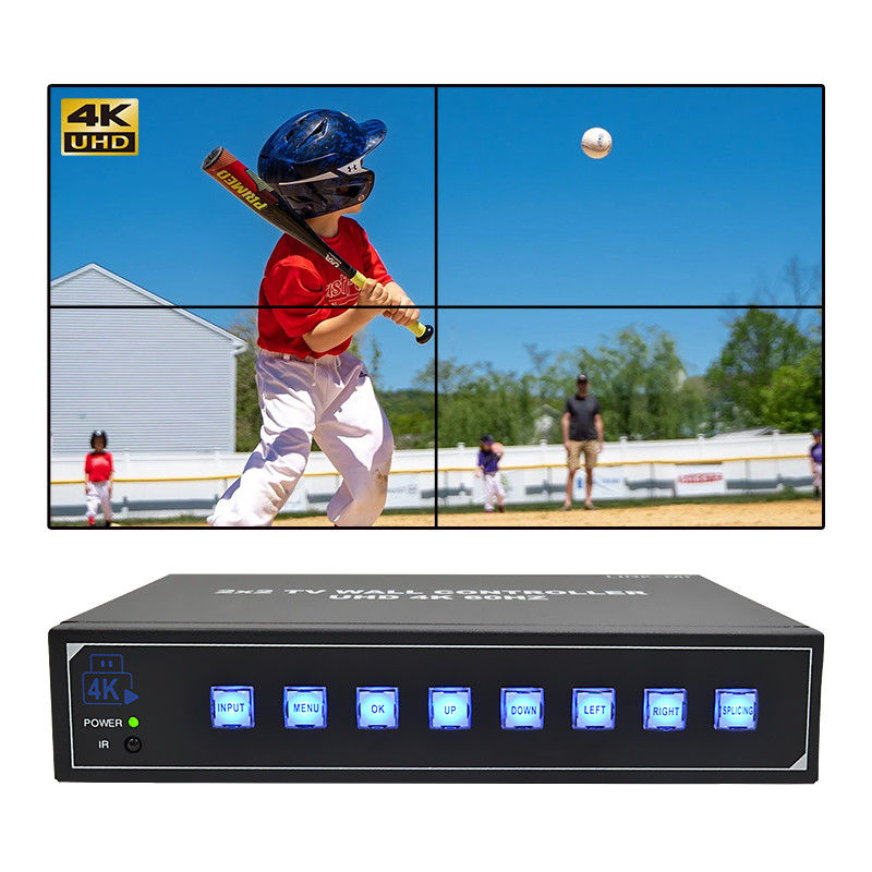 4K60 2x2 видеостенный контроллер для 4 телевизоров с сплицером Поддержка 1x2 1x3 1x4 4x1 3x1 2x1 UHD TV Wall Processor