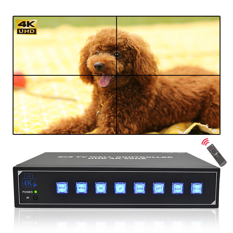 2x2 4K HDMI видеостенный контроллер с поддержкой вращения 180° 1x4 1x3 1x2 2x1 3x1 4x1 4K60 TV стенный контроллер