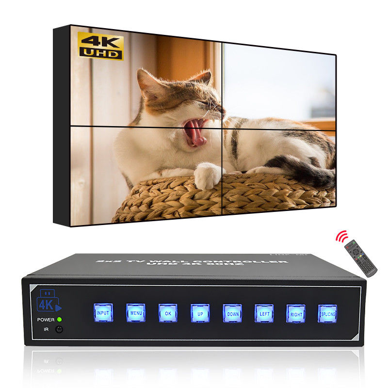 4K 2X2 видеостенный контроллер для диспетчерской комнаты 1X4 видеостенный дисплей 3,5 мм аудиовыход
