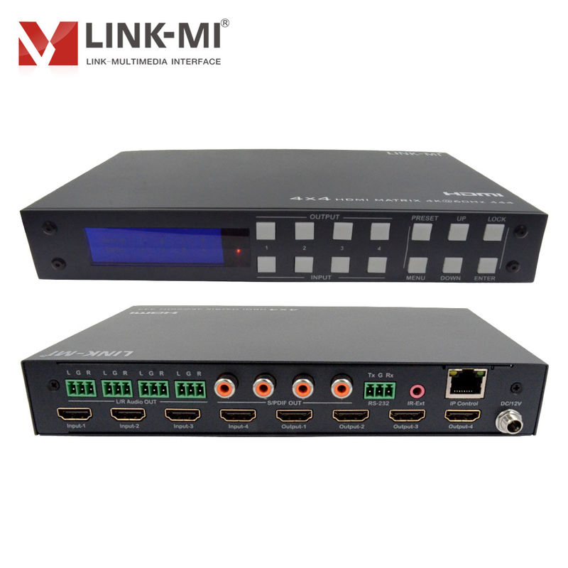 4K 4x4 HDMI матрица HDMI 2.0b матрица с поддержкой HDCP 2.2 и DCI-P3/Rec.2020 цветового пространства