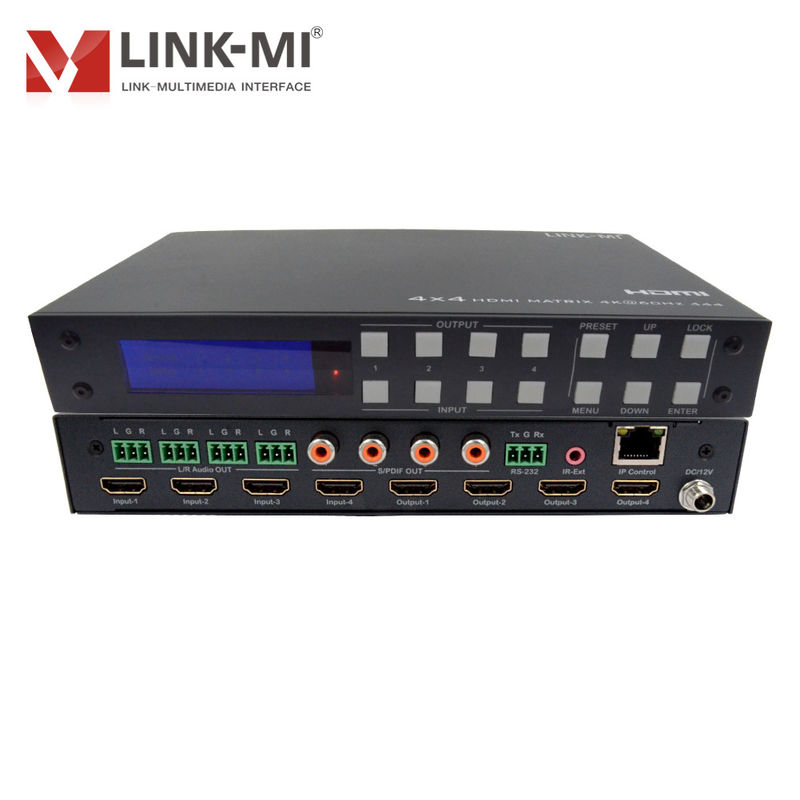 4K 4x4 HDMI матрица HDMI 2.0b матрица с поддержкой HDCP 2.2 и DCI-P3/Rec.2020 цветового пространства